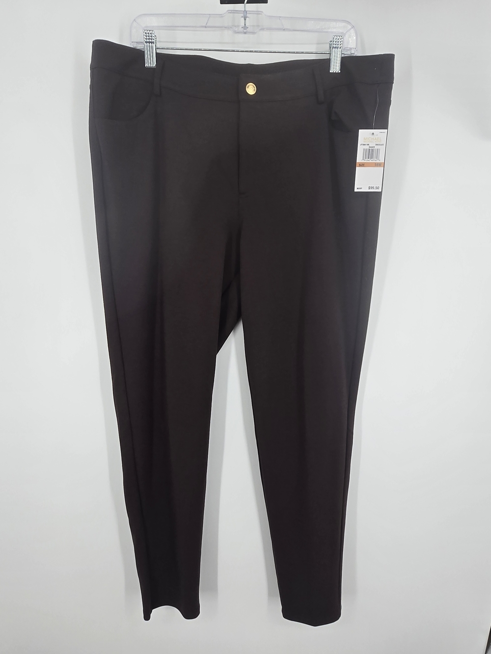 Michael Kors Brown Slim Stretch Trousers 16W NWT (7656)